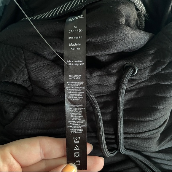 NWT | Apana Men’s Yoga Linear Hoodie Sweatshirt Black | Size Medium - Picture 4 of 7